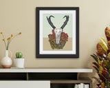 Pronghorn Antelope with Paintbrush Flowers : Reproduction : 16 x 20