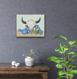 Bison with Morning Glory