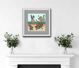Roadrunner with Cactus : Reproduction : 16 x 16