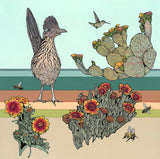 Roadrunner with Cactus