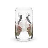 "Pronghorn Antelope with Paintbrush Flowers" on Can-shaped glass