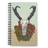 "Pronghorn Antelope with Paintbrush Flower" Spiral notebook